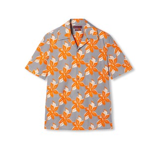 Printed cotton poplin shirt