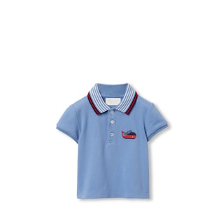 Baby cotton polo shirt with embroidery