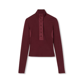 Cotton rib long-sleeve T-shirt