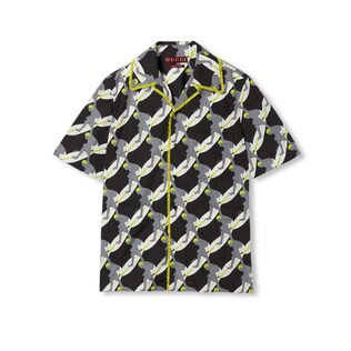 Printed light cotton poplin shirt