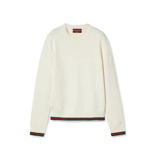 Wool and cashmere sweater with Web