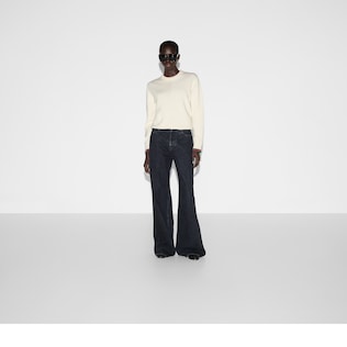 Wool and cashmere sweater with Web