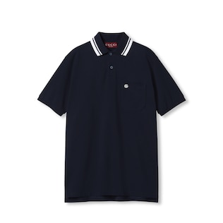 Poloshirt aus Stretch-Baumwolle mit Stickerei