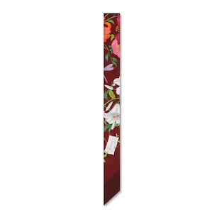 Printed silk twill neck bow