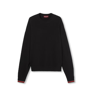 Cashmere wool sweater with Web trim