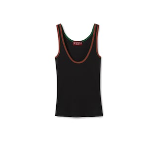 Cotton rib tank top with Web