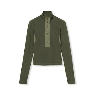 Cotton rib long-sleeve T-shirt