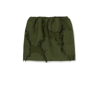Wool blend fil coupé mini skirt