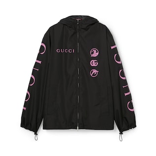 Chaqueta de popelina técnica estampada