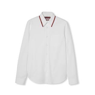 Camicia in cotone Oxford con nastro Web