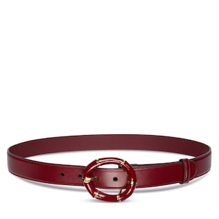 Belt with round bamboo buckle