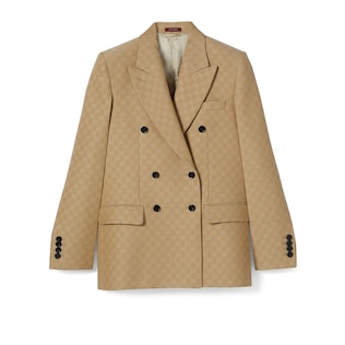 Blazer aus GG Jacquard aus Seiden-Woll-Crêpe
