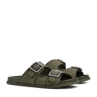 Men's slide sandal with buckles