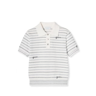 Children's striped cotton polo shirt
