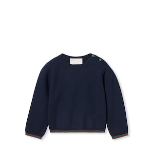 Babypullover aus Wolle mit Web