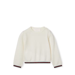 Babypullover aus Wolle mit Web