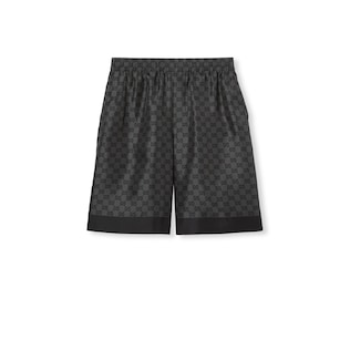 Shorts aus Seidentwill mit Print