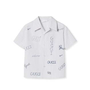 Children's embroidered muslin shirt