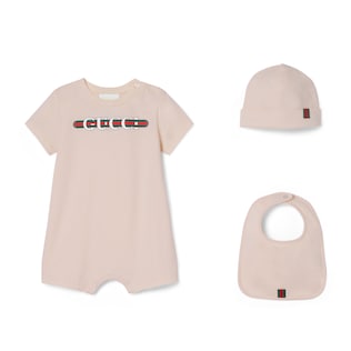 Baby printed cotton three-piece gift set