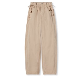 Cotton twill pants with tie sides