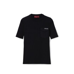 Rib fabric top with intarsia