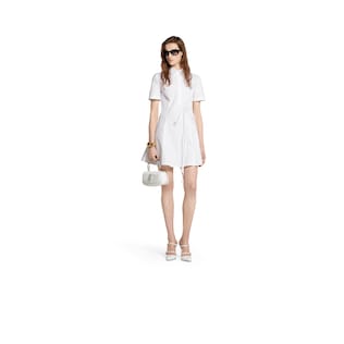 Embossed heavy cotton poplin dress