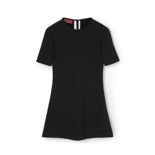 Silk crêpe mini dress with embroidery