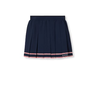 Pleated skirt with striped trim