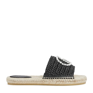 Women's espadrille with crystal Interlocking G