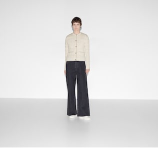 Wool and lamé check jacquard cardigan