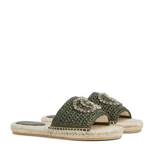 Women's espadrille with crystal Interlocking G