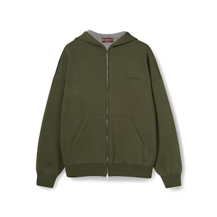 Sweatshirt aus Jersey mit Stickerei und Kapuze