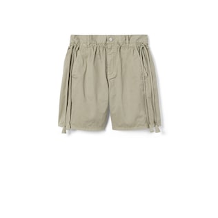Cotton twill shorts with tie sides