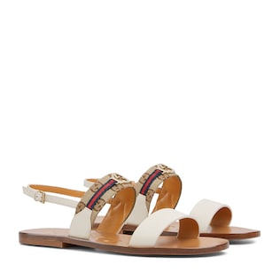 Women's sandal with Interlocking G and Web