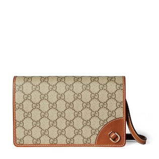 GG Emblem wallet with leather strap