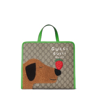 Children's printed GG tote bag