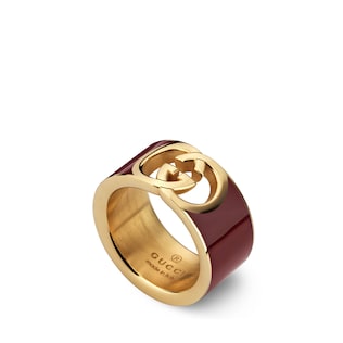 Gucci Interlocking enamel ring