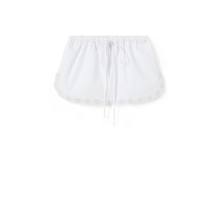 Cotton poplin shorts wth embroidery