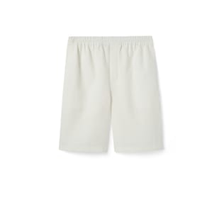 Shorts in lino con logo in rilievo