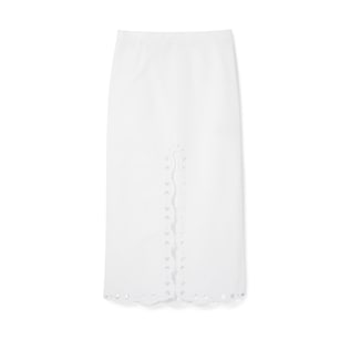 Jupe en popeline de coton avec broderie