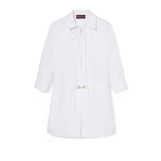 Cotton poplin shirt dress with Horsebit