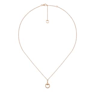 Horsebit 18k diamond pendant necklace