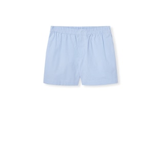 Shorts in cotone a righe con ricamo