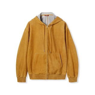 Sweatshirt aus Wildleder mit Logo-Prägung und RV