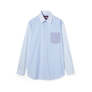 Striped cotton shirt with embossed logo