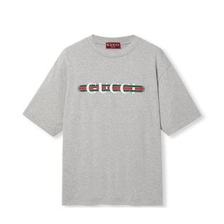 Cotton jersey T-shirt with Gucci print