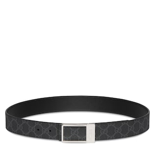 Reversible belt with rectangular buckle