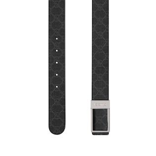 饰长方形搭扣双面腰带