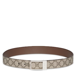 Reversible belt with rectangular buckle