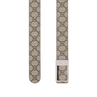 饰长方形搭扣双面腰带